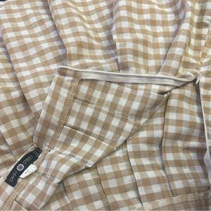 plaid mini/circle skirt, side zipper, pleated